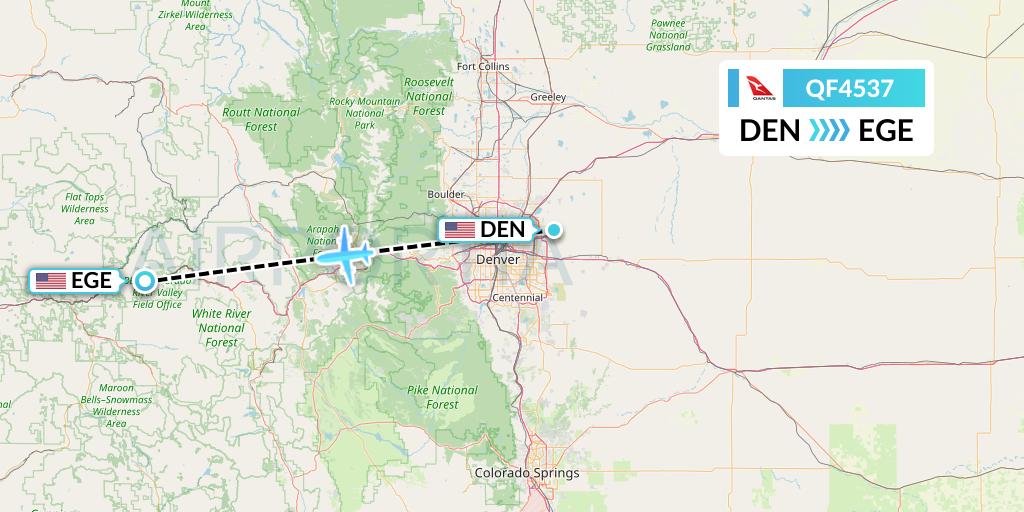 QF4537 Qantas Flight Map: Denver to Eagle