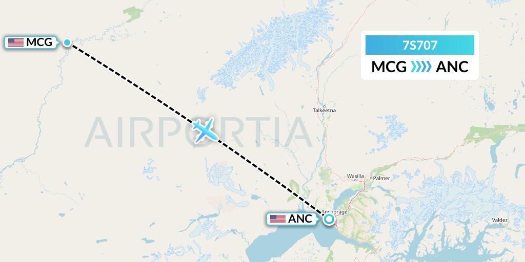 7S707 Ryan Air (USA) Flight Map: McGrath to Anchorage