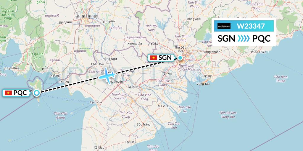 W23347 Flex Flight Flight Map: Ho Chi Minh City to Phu Quoc