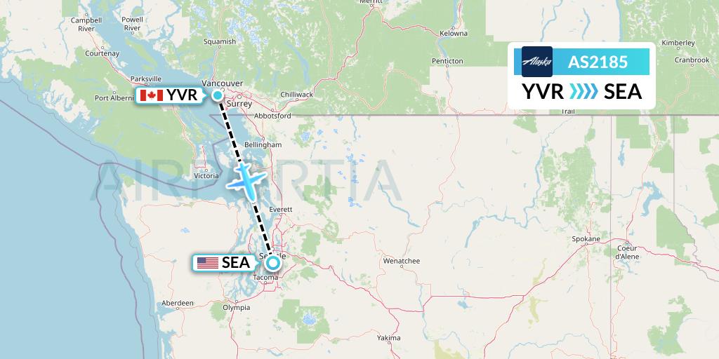 AS2185 Alaska Airlines Flight Map: Vancouver to Seattle
