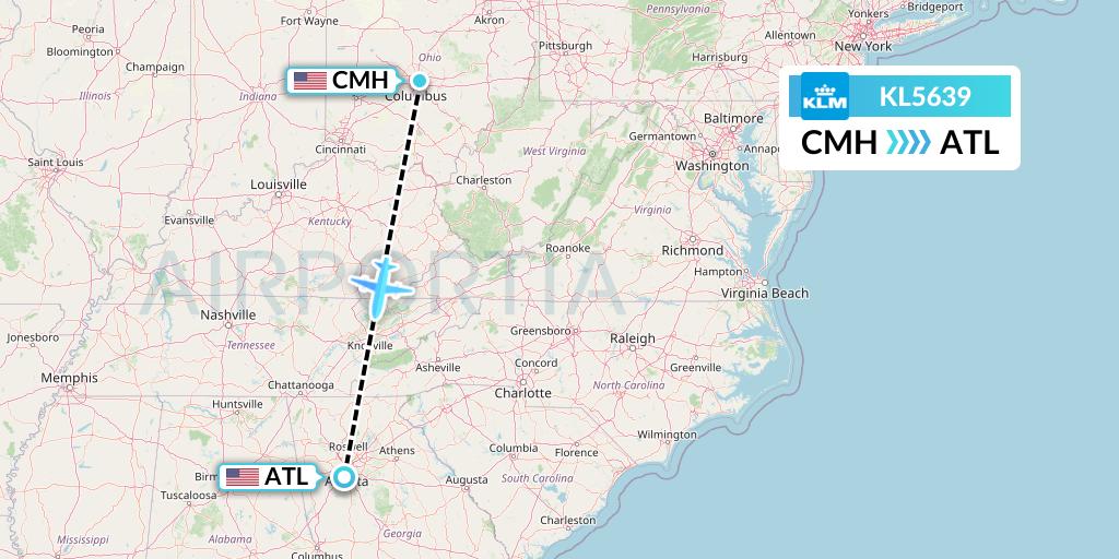 KL5639 Flight Status KLM Columbus to Atlanta (KLM5639)