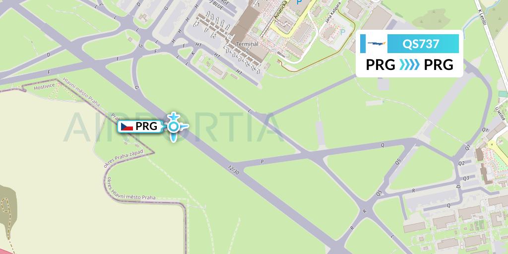 QS737 Smartwings Flight Map: Prague to Prague