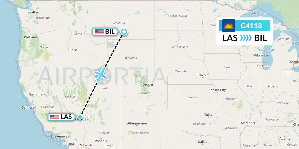 G4118 Allegiant Air Flight Map: Las Vegas to Billings