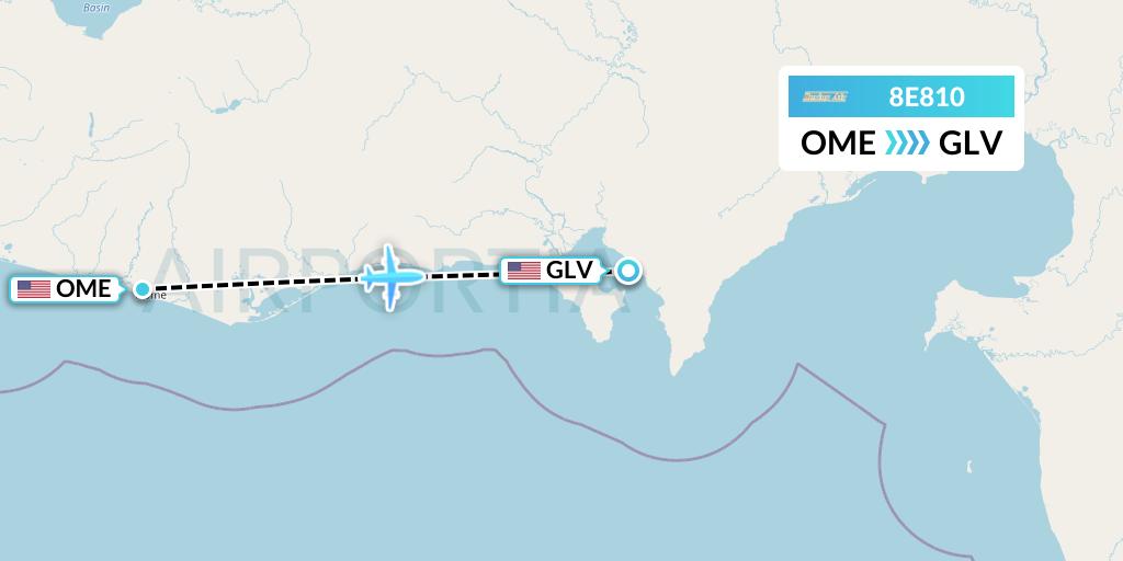 8E810 Bering Air Flight Map: Nome to Golovin