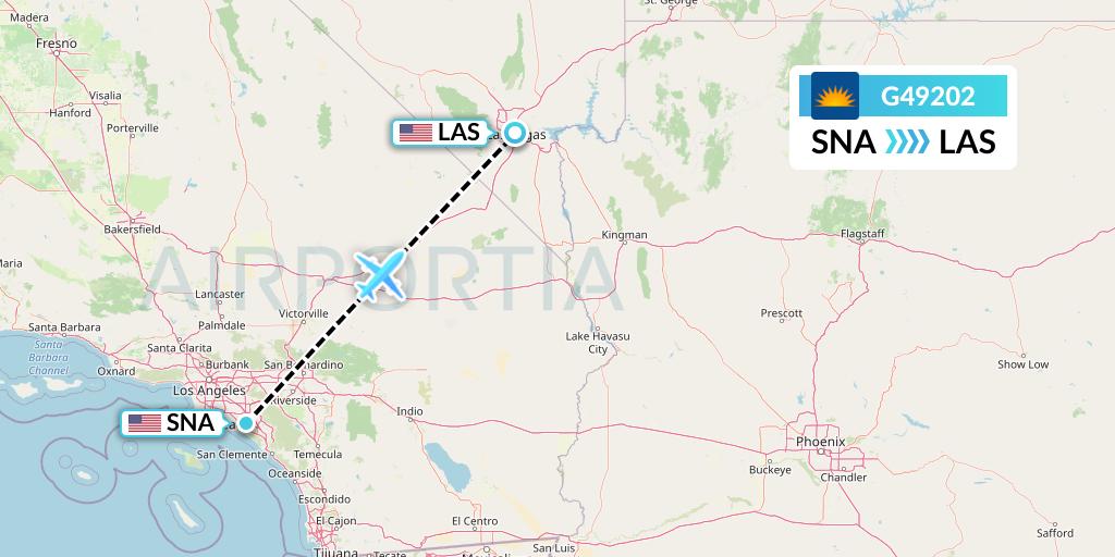 G49202 Allegiant Air Flight Map: Orange County to Las Vegas