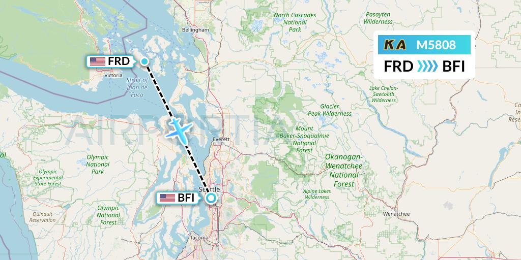 M5808 Kenmore Air Flight Map: Friday Harbor to Seattle