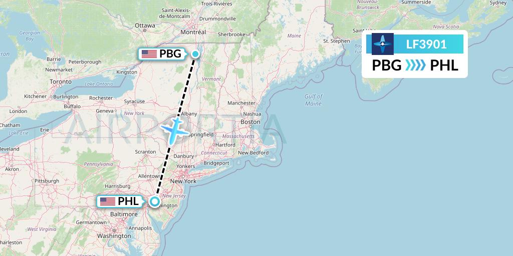 LF3901 Flight Status Corporate Flight Management Plattsburgh to