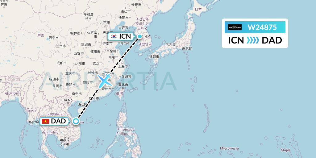 W24875 Flex Flight Flight Map: Seoul to Da Nang