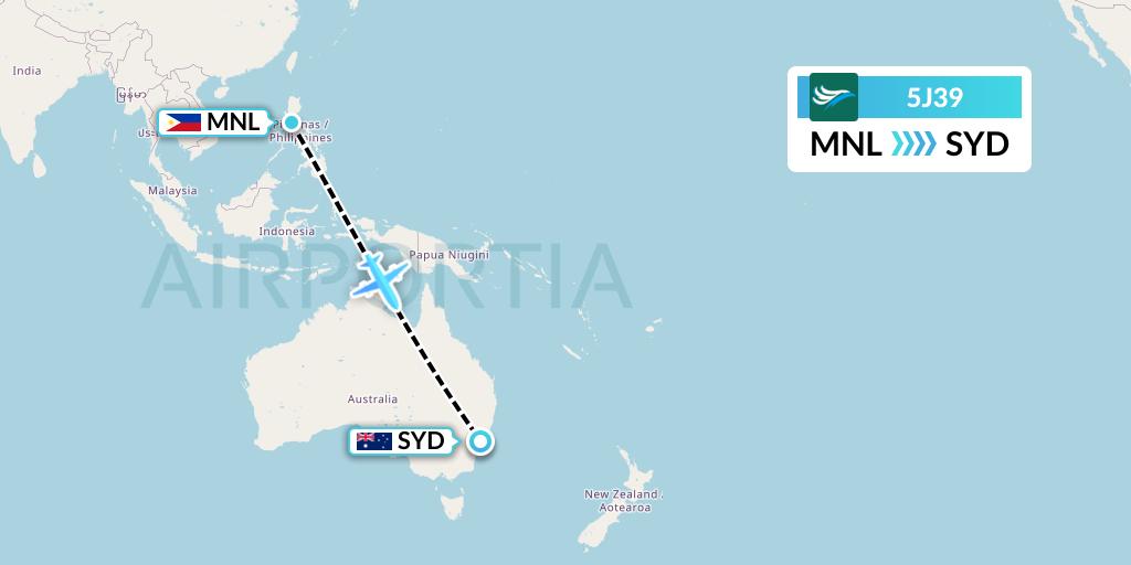 5J39 Flight Status CEBU Pacific Air Manila to Sydney (CEB39)