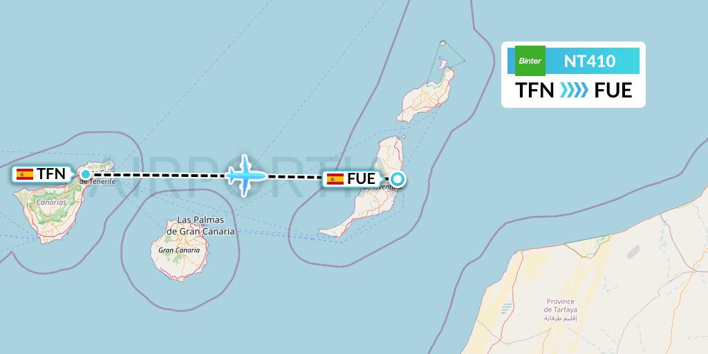 NT410 Flight Status Binter Canarias Tenerife to Fuerteventura (IBB410)