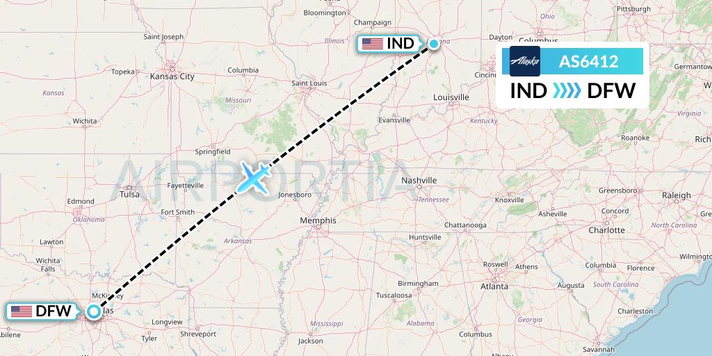AS6412 Flight Status Alaska Airlines Indianapolis to Dallas (ASA6412)