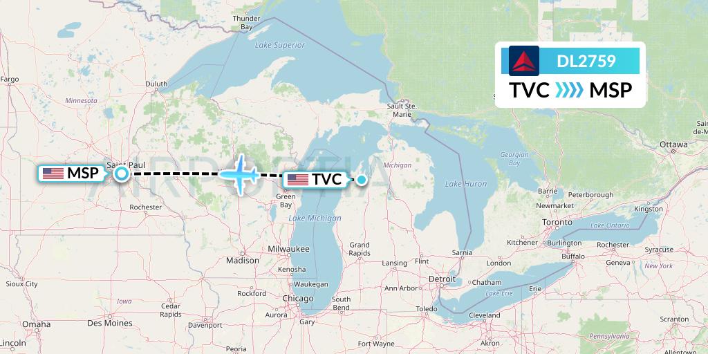 DL2759 Flight Status Delta Air Lines Traverse City to Minneapolis