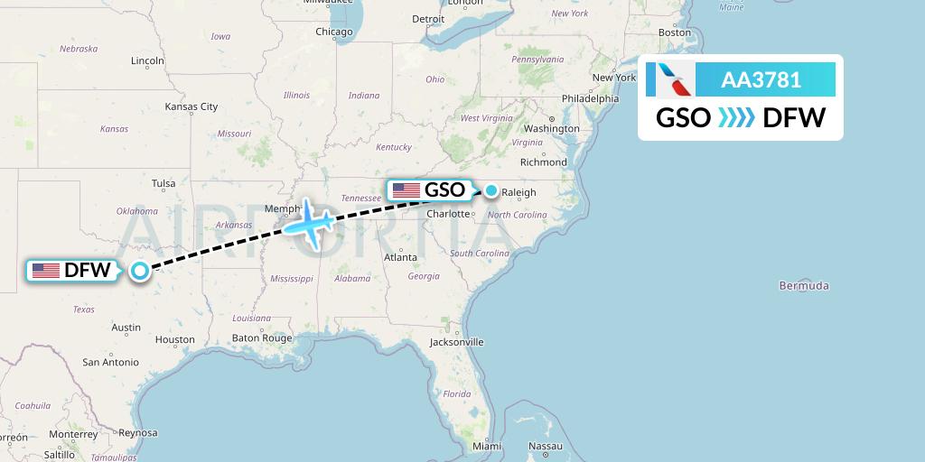 AA3781 Flight Status American Airlines Greensboro to Dallas (AAL3781)