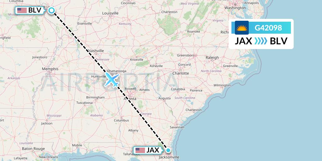 G42098 Flight Status Allegiant Air Jacksonville to Belleville (AAY2098)