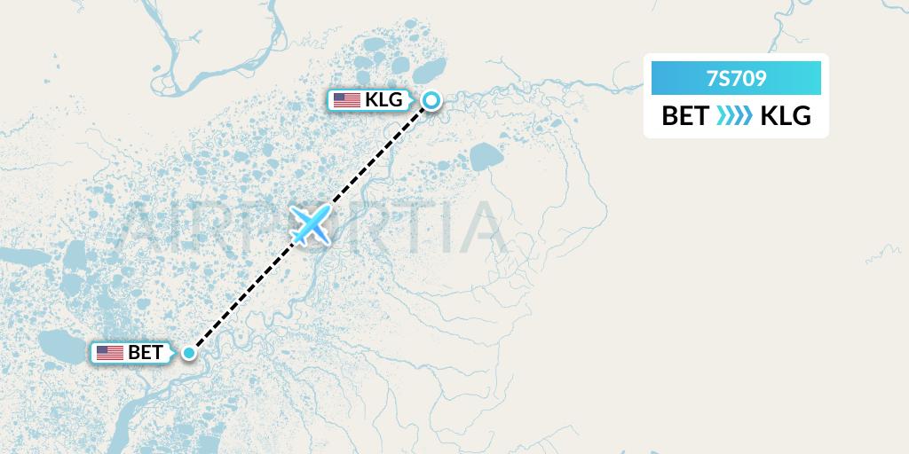 7S709 Ryan Air (USA) Flight Map: Bethel to Kalskag
