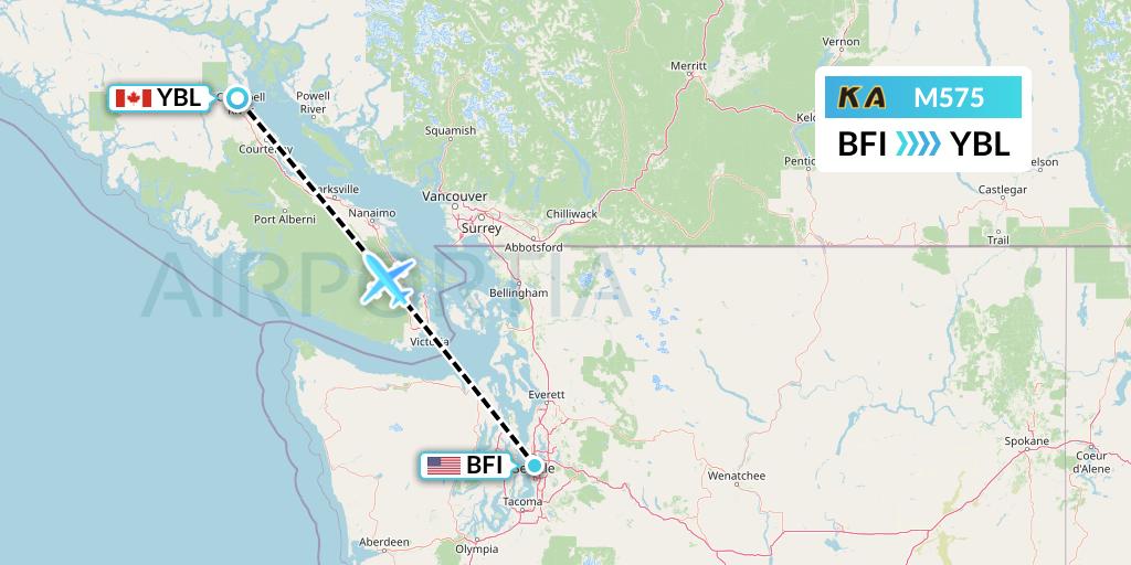 M575 Kenmore Air Flight Map: Seattle to Campbell River