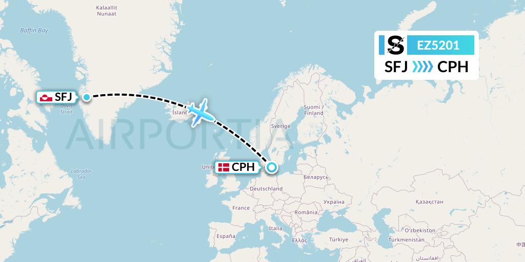 EZ5201 Flight Status SunAir Kangerlussuaq to Copenhagen (SUS5201)