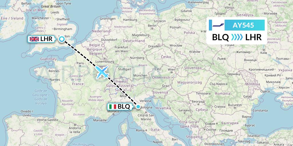 AY545 Flight Status Finnair Bologna to London (FIN545)