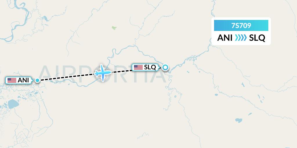 7S709 Ryan Air (USA) Flight Map: Aniak to Sleetmute