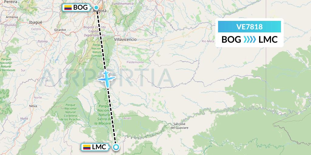 VE7818 Easyfly Flight Map: Bogota to La Macarena