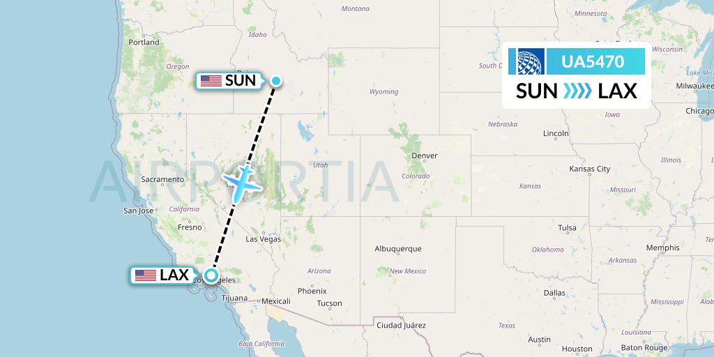 UA5470 United Airlines Flight Map: Hailey to Los Angeles