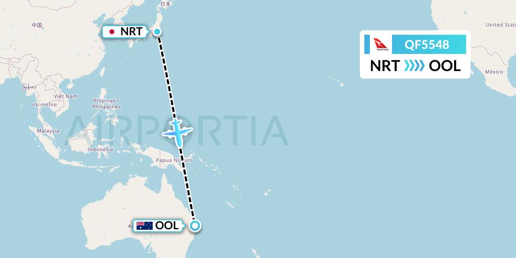 QF5548 Flight Status Qantas Tokyo to Gold Coast (QFA5548)