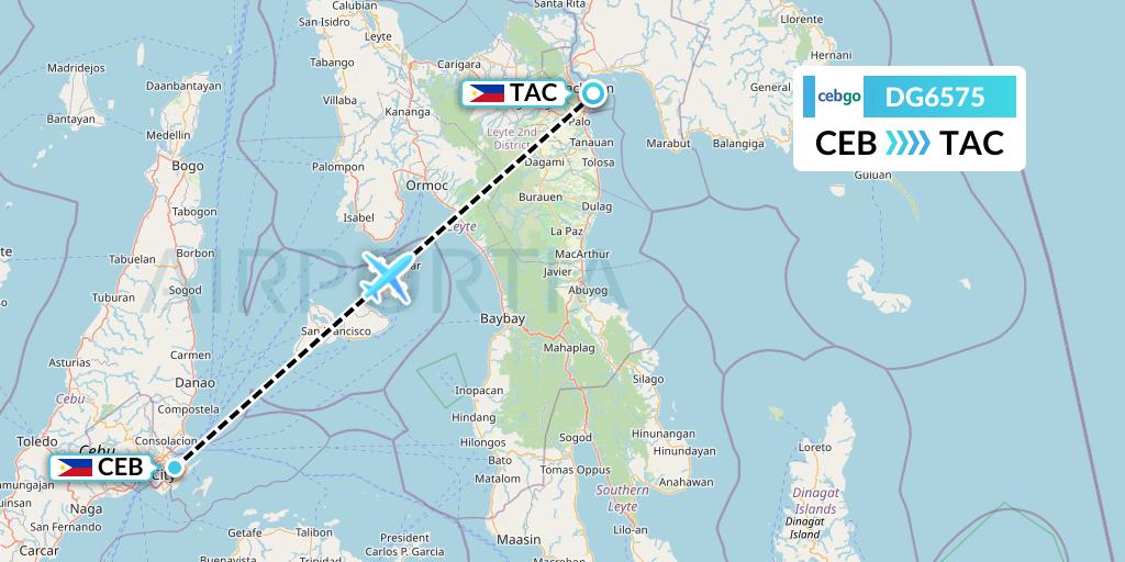 DG6575 Cebgo Flight Map: Cebu to Tacloban