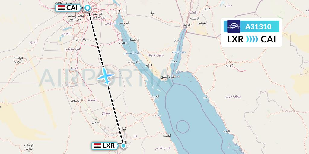 A31310 Aegean Airlines Flight Map: Luxor to Cairo