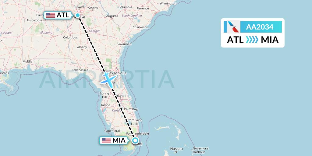 AA2034 Flight Status American Airlines Atlanta to Miami (AAL2034)