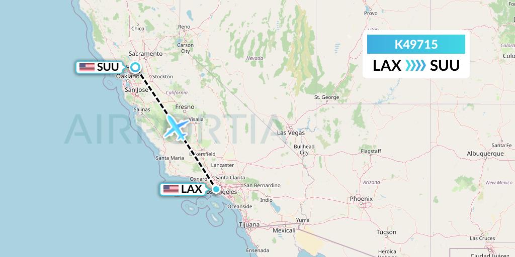 K49715 Kalitta Air Flight Map: Los Angeles to Fairfield