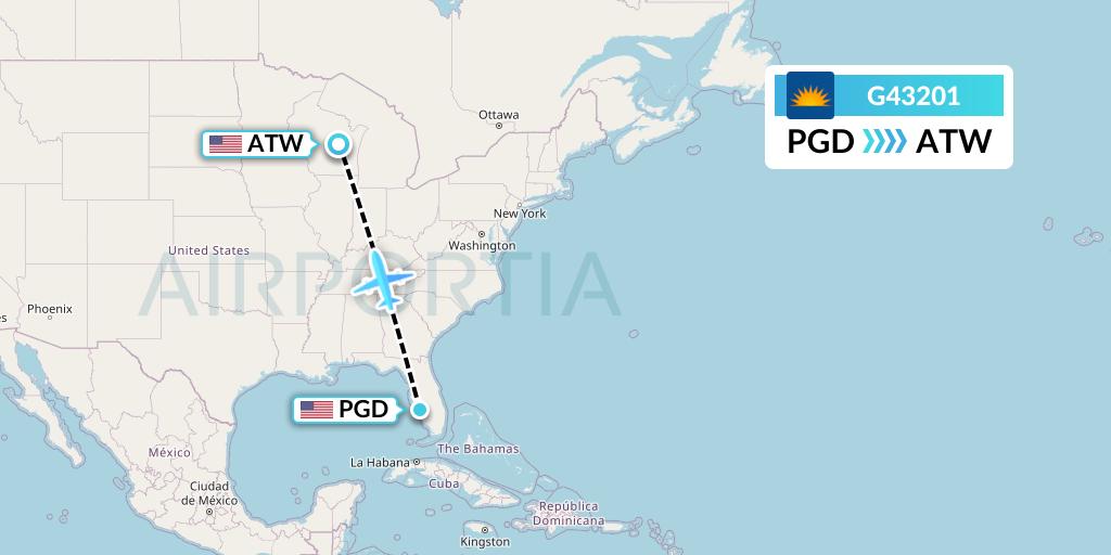 G43201 Allegiant Air Flight Map: Punta Gorda to Appleton