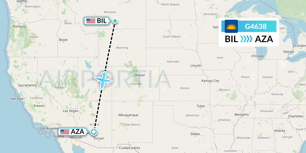 G4638 Allegiant Air Flight Map: Billings to Phoenix