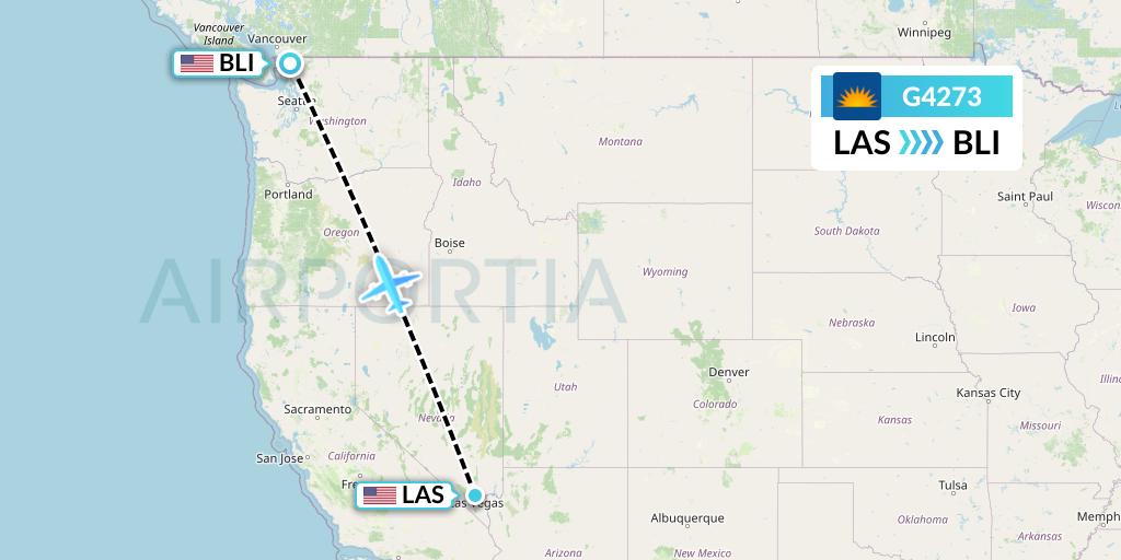 G4273 Allegiant Air Flight Map: Las Vegas to Bellingham