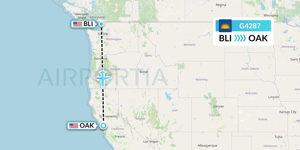 G4287 Allegiant Air Flight Map: Bellingham to Oakland