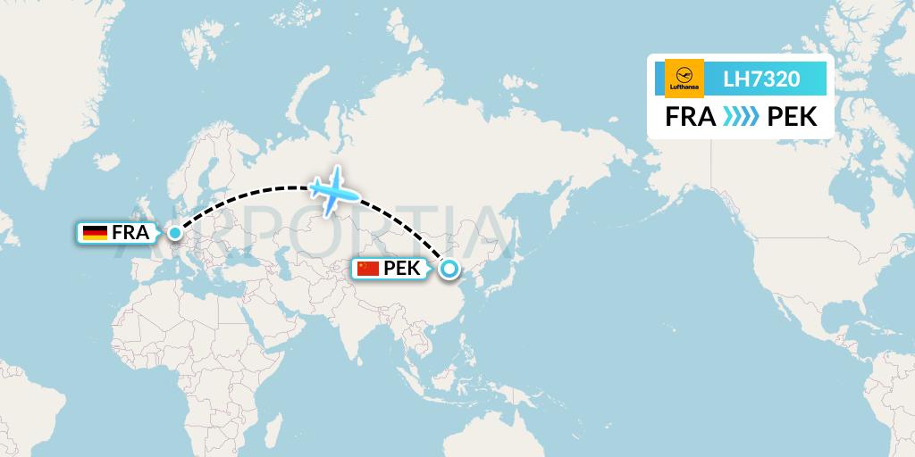 LH7320 Lufthansa Flight Map: Frankfurt to Beijing