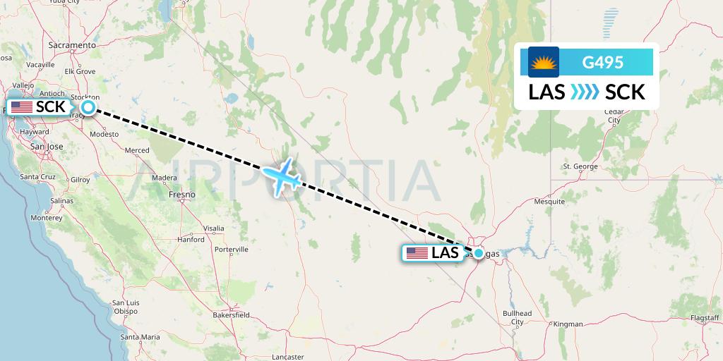 G495 Allegiant Air Flight Map: Las Vegas to Stockton