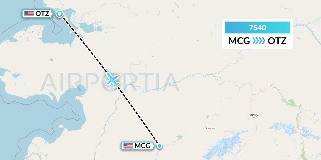 7S40 Ryan Air (USA) Flight Map: McGrath to Kotzebue