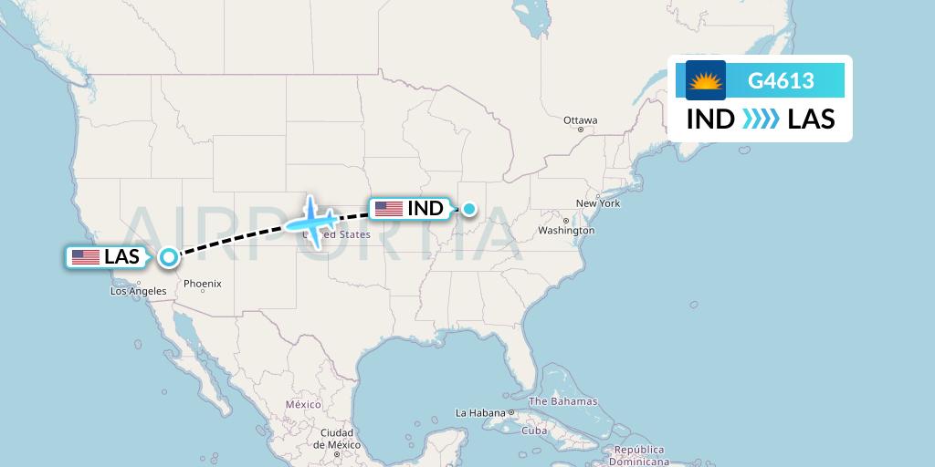 G4613 Allegiant Air Flight Map: Indianapolis to Las Vegas