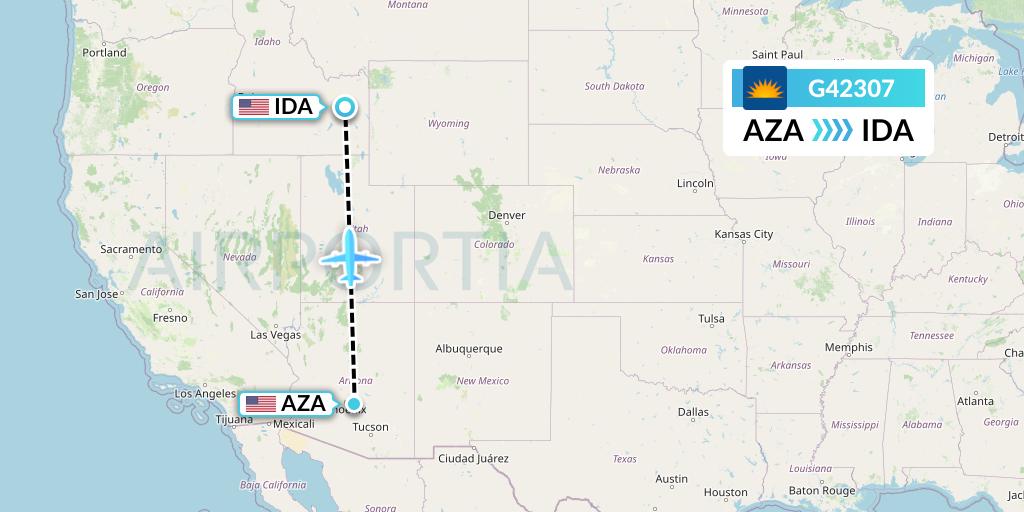 G42307 Allegiant Air Flight Map: Phoenix to Idaho Falls