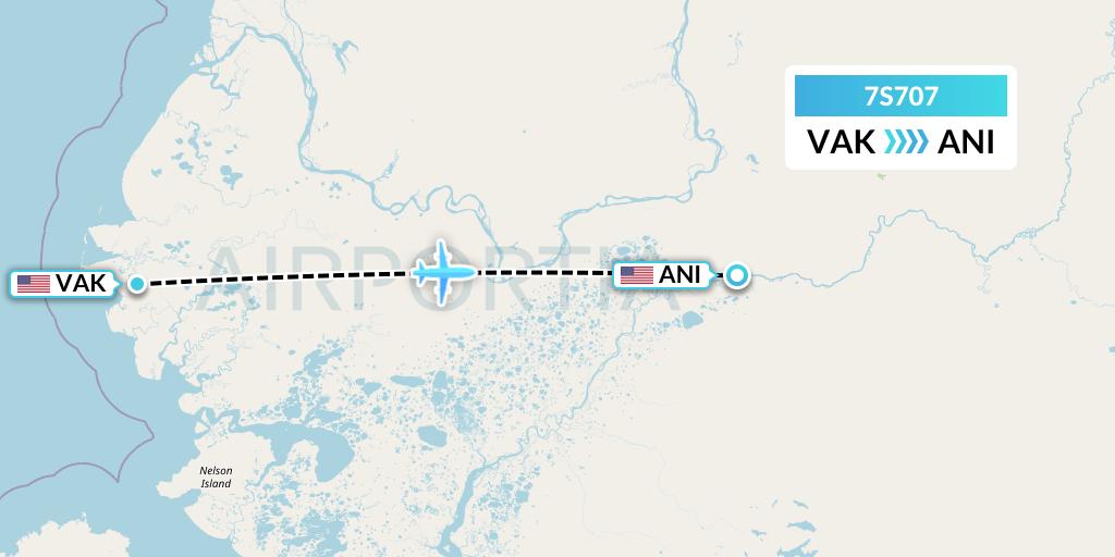 7S707 Ryan Air (USA) Flight Map: Chevak to Aniak