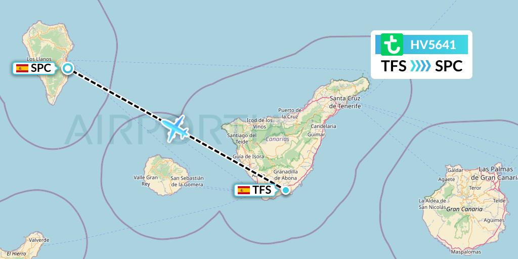 HV5641 Transavia Flight Map: Tenerife to La Palma
