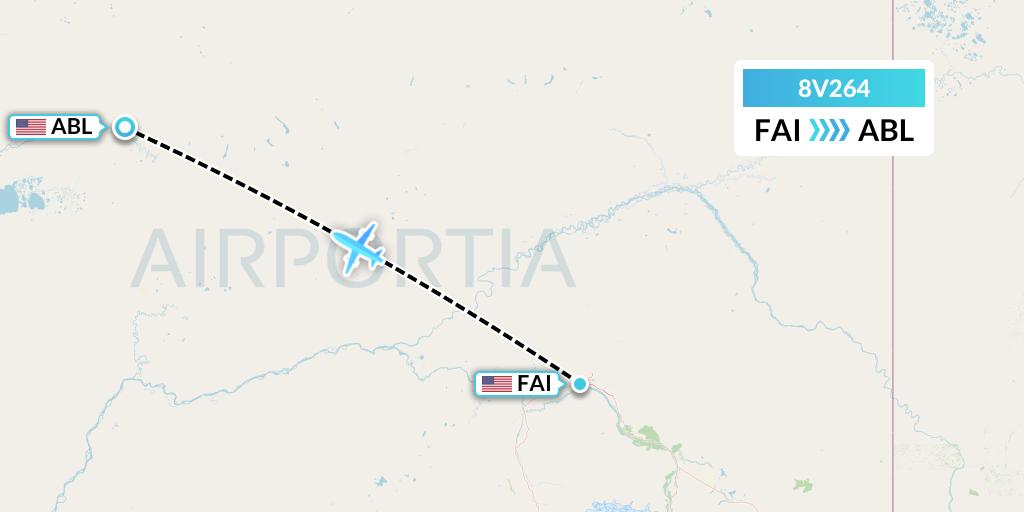8V264 Wright Air Service Flight Map: Fairbanks to Ambler