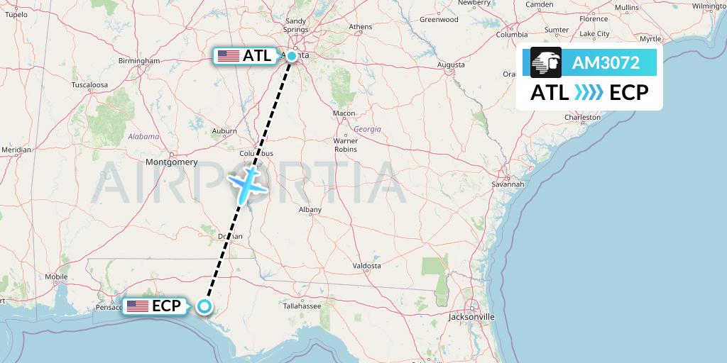 AM3072 Aeromexico Flight Map: Atlanta to Panama City