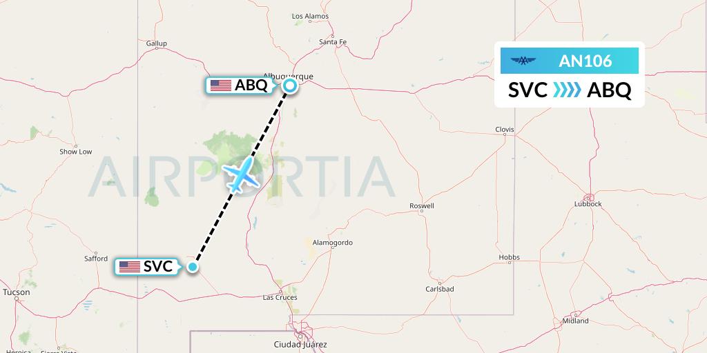 AN106 Advanced Air Flight Map: Silver City to Albuquerque