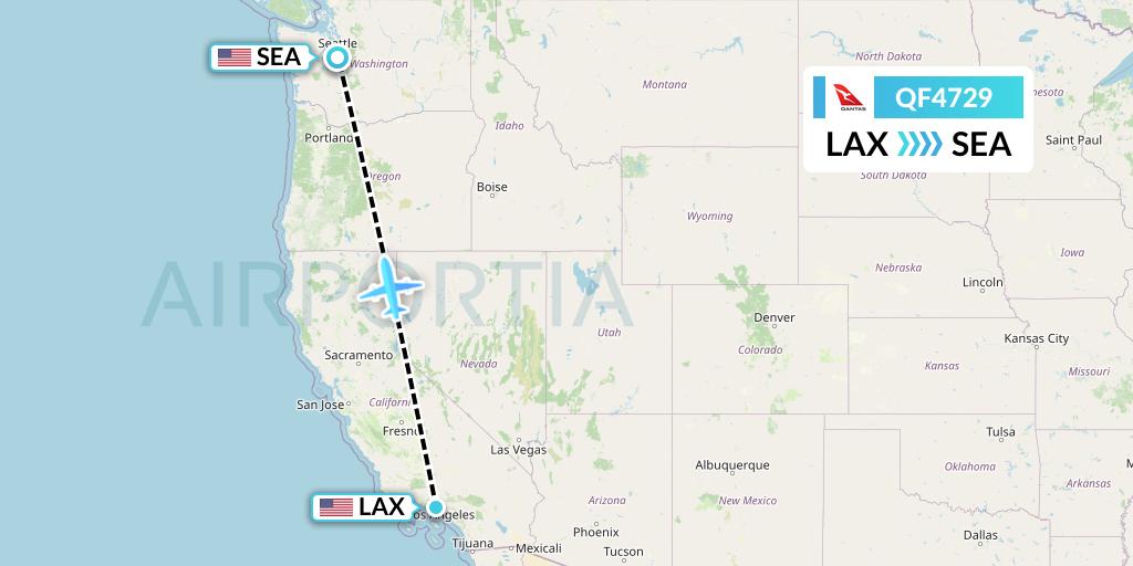 QF4729 Qantas Flight Map: Los Angeles to Seattle