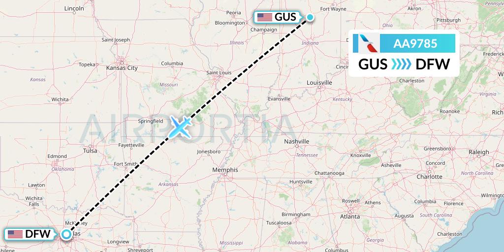 AA9785 American Airlines Flight Map: Peru to Dallas