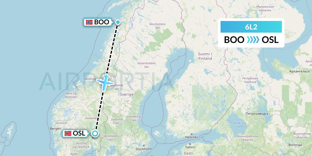 6L2 Aklak Air Flight Map: Bodo to Oslo