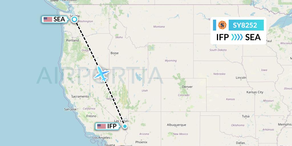 SY8252 Sun Country Airlines Flight Map: Bullhead City to Seattle