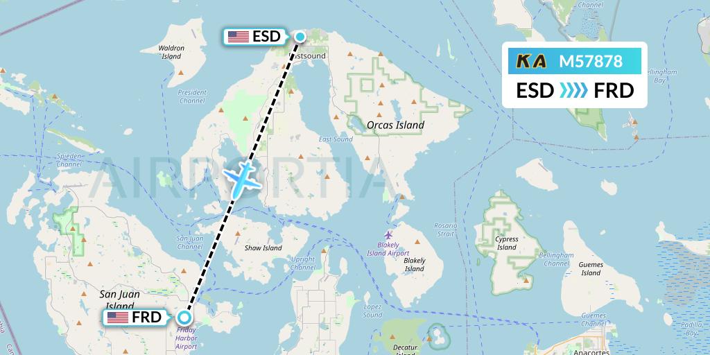 M57878 Kenmore Air Flight Map: Eastsound to Friday Harbor