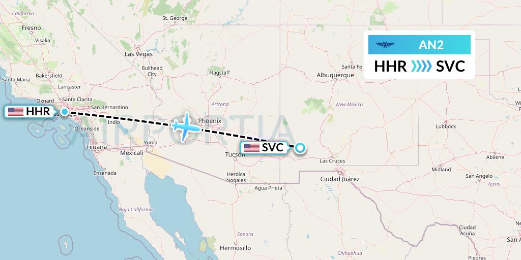 AN2 Advanced Air Flight Map: Hawthorne to Silver City